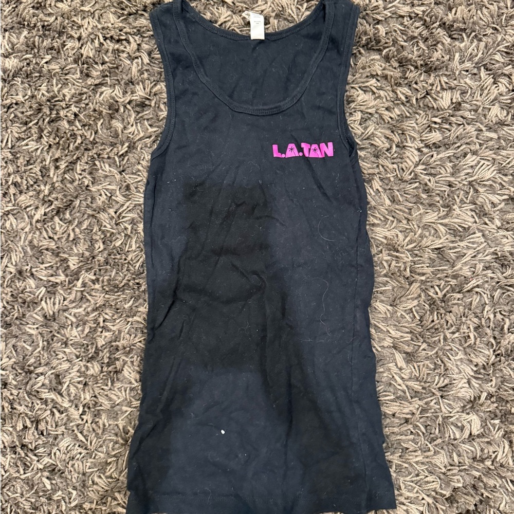 Black Tank Top with Pink Logo
